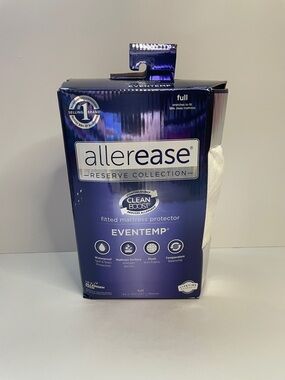 NIB AllerEase Reserve Collection Eventemp Fitted Mattress Protector.  Full size.